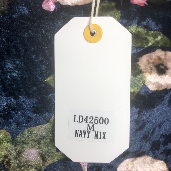 Loveriche Navy Mix Floral Velvet Dress - Size Medium - Picture 13 of 13